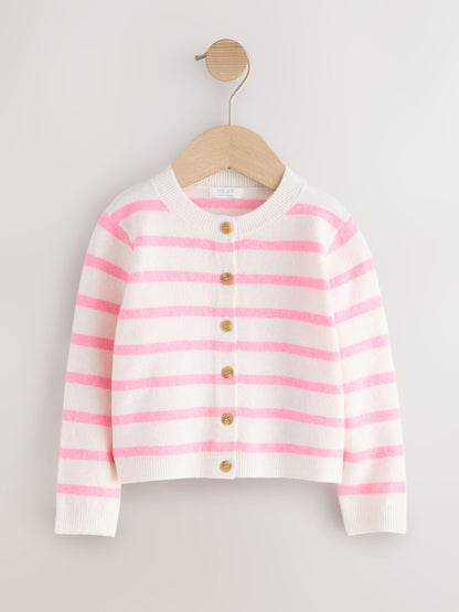 Dsiney Kidz - Ecru Pink stripe Knit Cardigan (3mths-7yrs) image 4