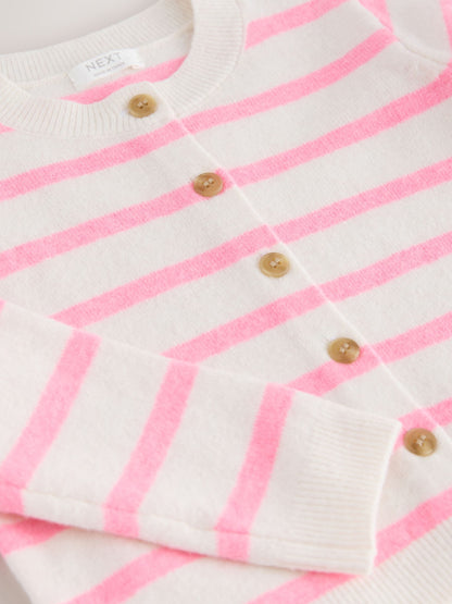 Dsiney Kidz - Ecru Pink stripe Knit Cardigan (3mths-7yrs) image 6