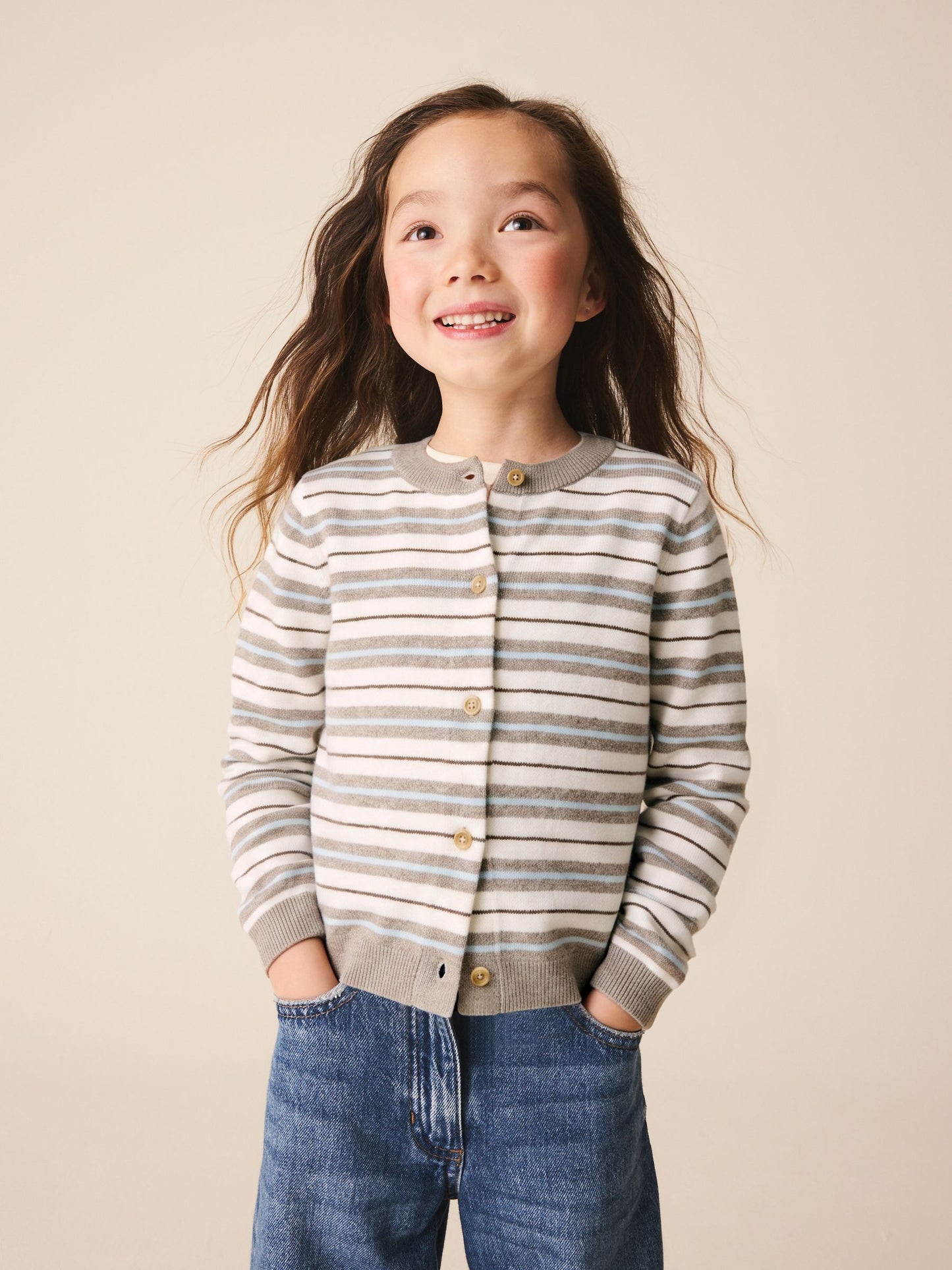 Dsiney Kidz - Neutral Stripe Knit Cardigan (3-16yrs) image 1