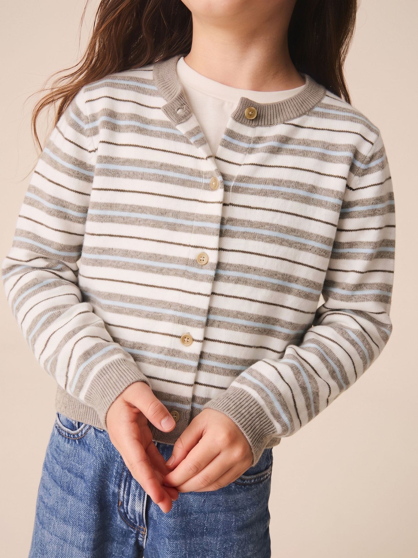 Dsiney Kidz - Neutral Stripe Knit Cardigan (3-16yrs) image 3