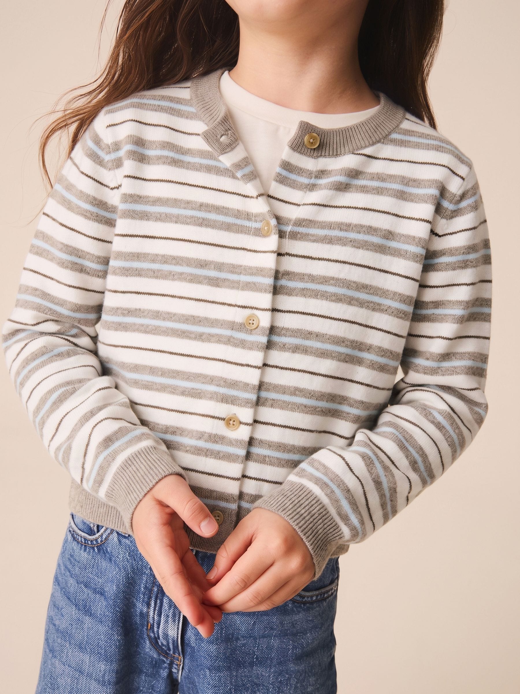 Dsiney Kidz - Neutral Stripe Knit Cardigan (3-16yrs) image 3
