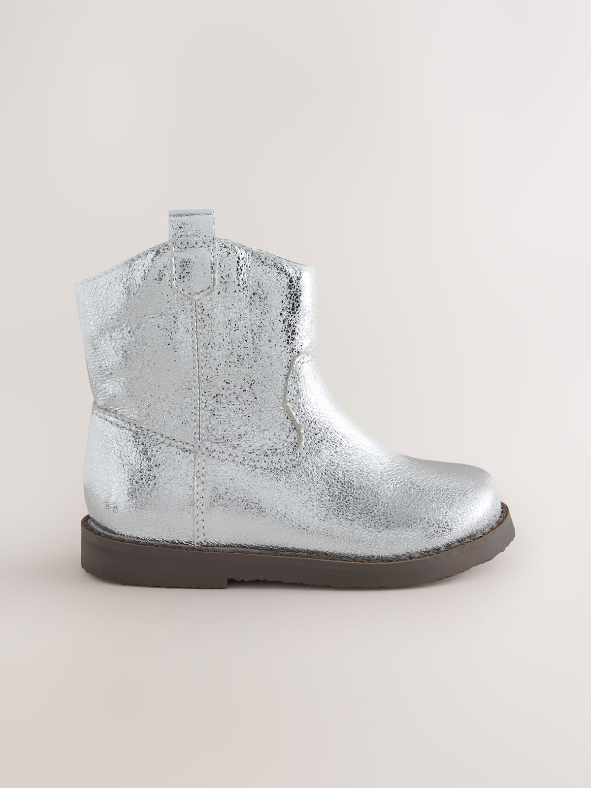 Dsiney Kidz - Silver Metallic Standard Fit (F) Western Ankle Boots image 2