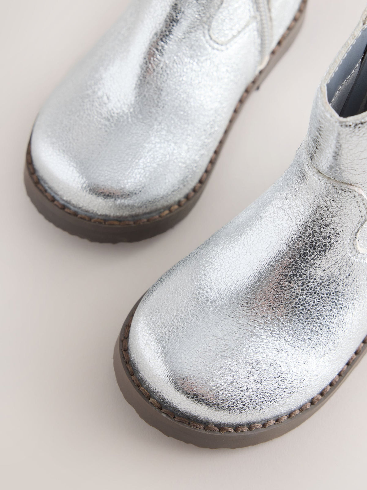 Dsiney Kidz - Silver Metallic Standard Fit (F) Western Ankle Boots image 3