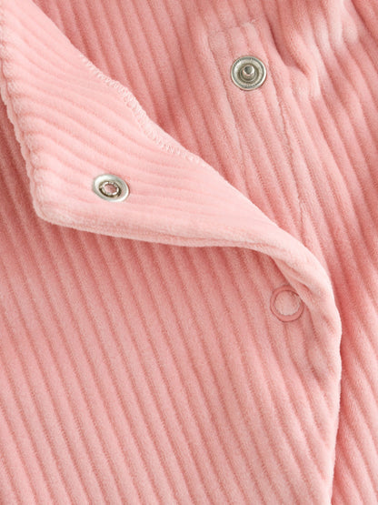 Pink Heart Velour Two Way Zip Baby Sleepsuit 2 Pack - image 11