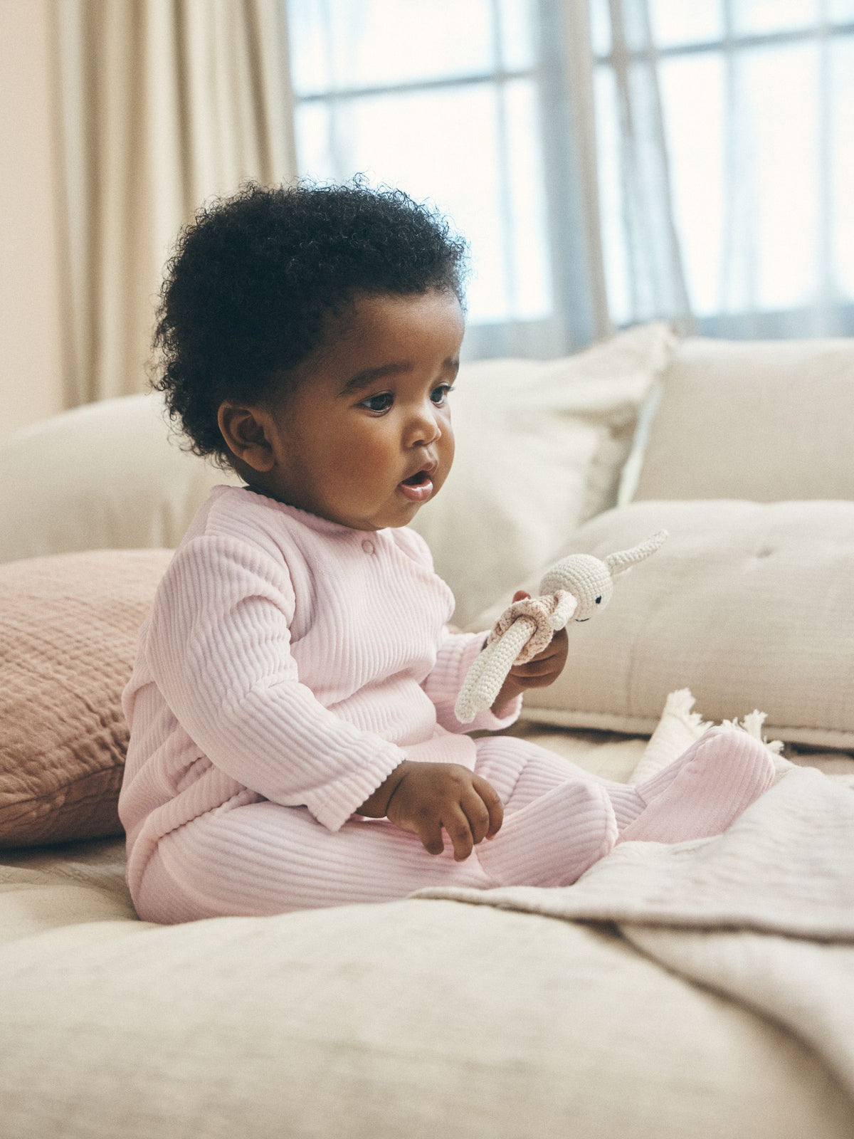 Pink Heart Velour Two Way Zip Baby Sleepsuit 2 Pack - image 3