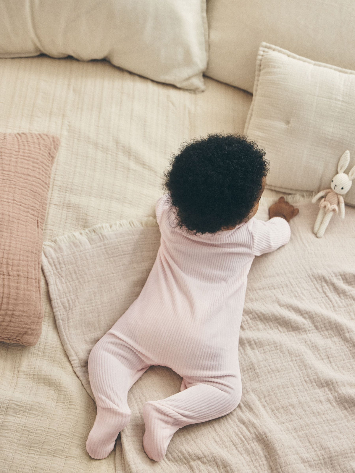 Pink Heart Velour Two Way Zip Baby Sleepsuit 2 Pack - image 4