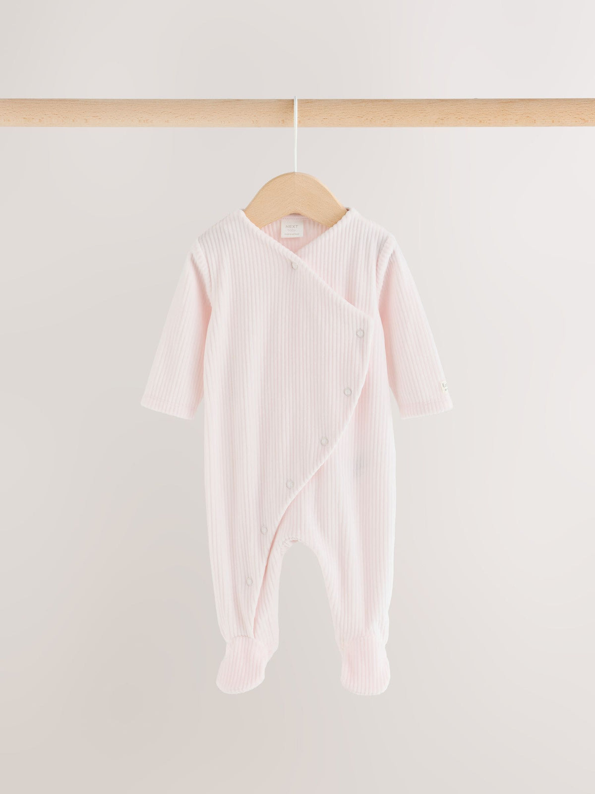 Pink Heart Velour Two Way Zip Baby Sleepsuit 2 Pack - image 8
