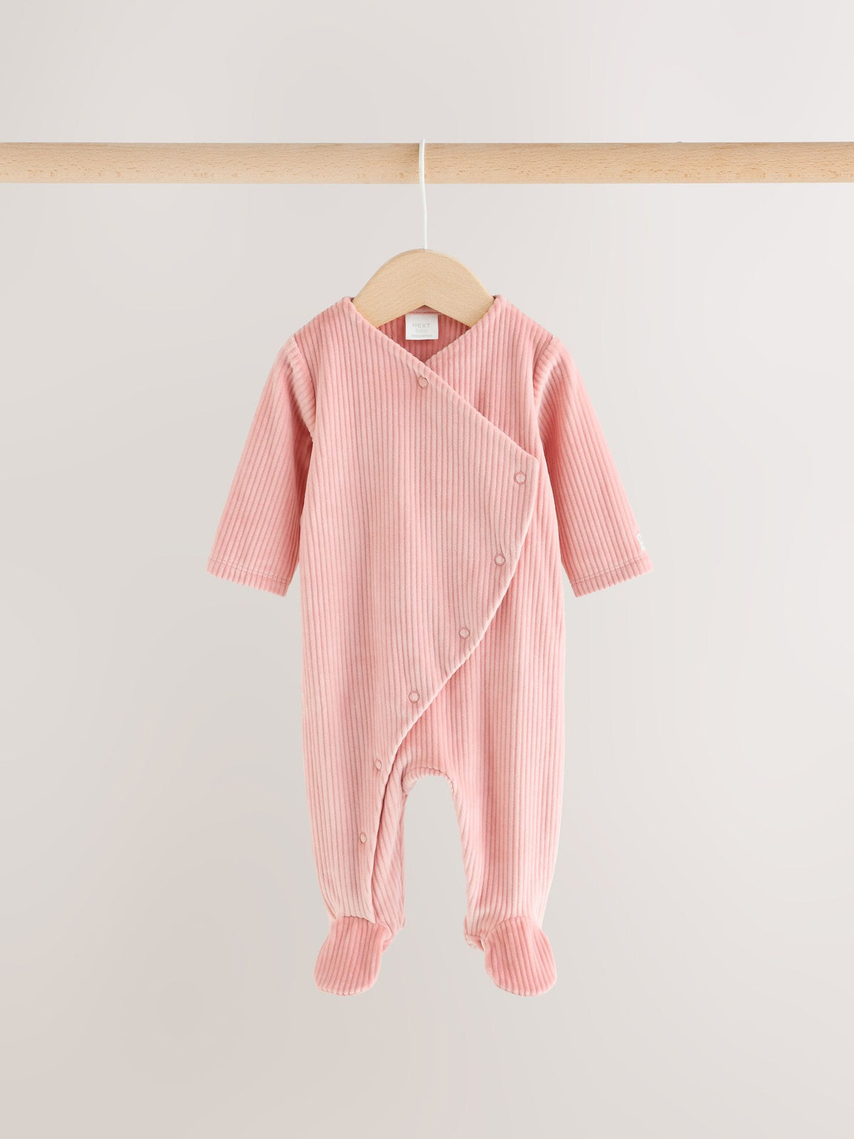 Pink Heart Velour Two Way Zip Baby Sleepsuit 2 Pack - image 9