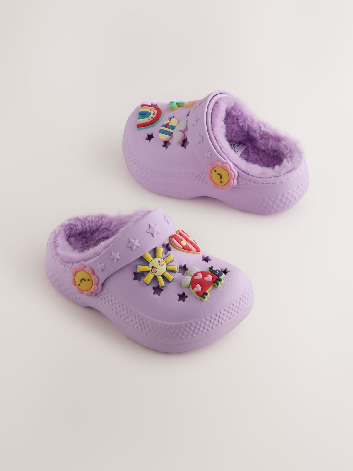 Dsiney Kidz - Purple Faux Fur Lined Clog Slippers image 1
