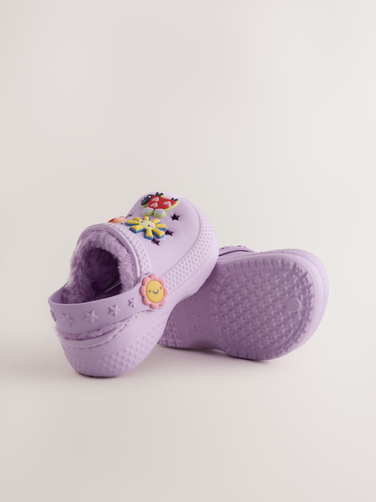 Dsiney Kidz - Purple Faux Fur Lined Clog Slippers image 3
