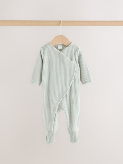 Blue Velour Baby Sleepsuits 2 Pack - image 10