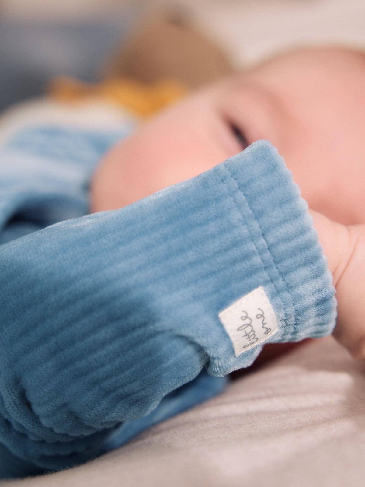 Blue Velour Baby Sleepsuits 2 Pack - image 5