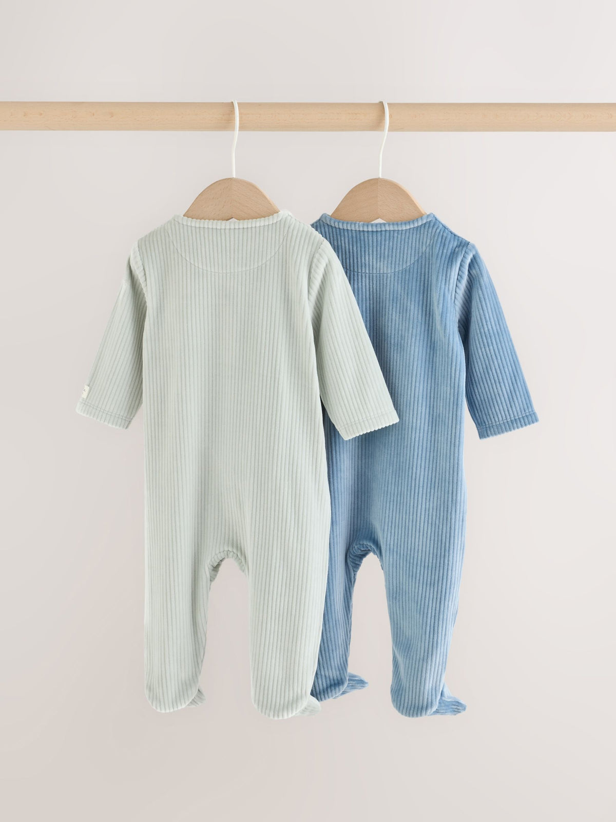Blue Velour Baby Sleepsuits 2 Pack - image 8