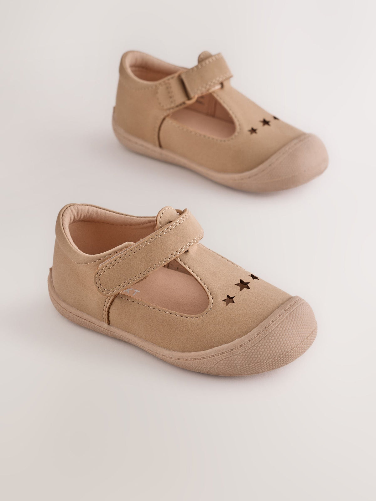 Dsiney Kidz - Tan Brown Standard Fit (F) Crawler T-Bar Shoes image 1