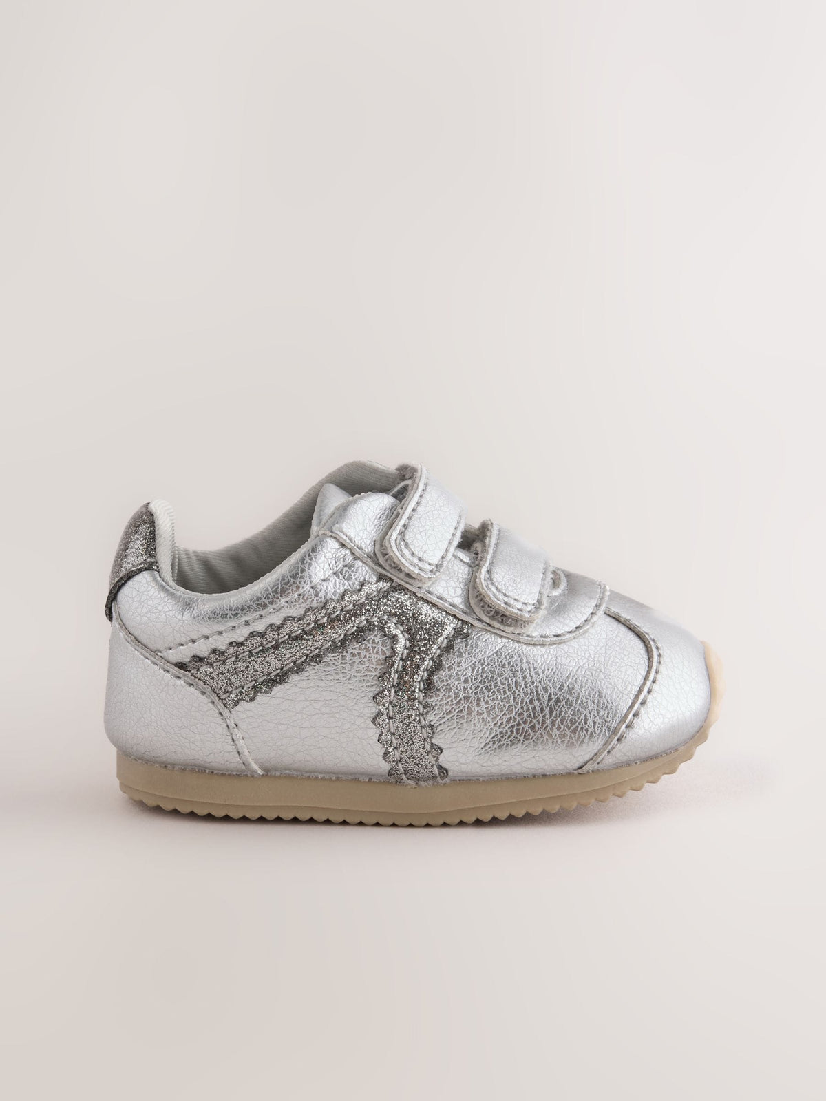 Dsiney Kidz - Silver Metallic Baby Touch Fastening Trainers image 2