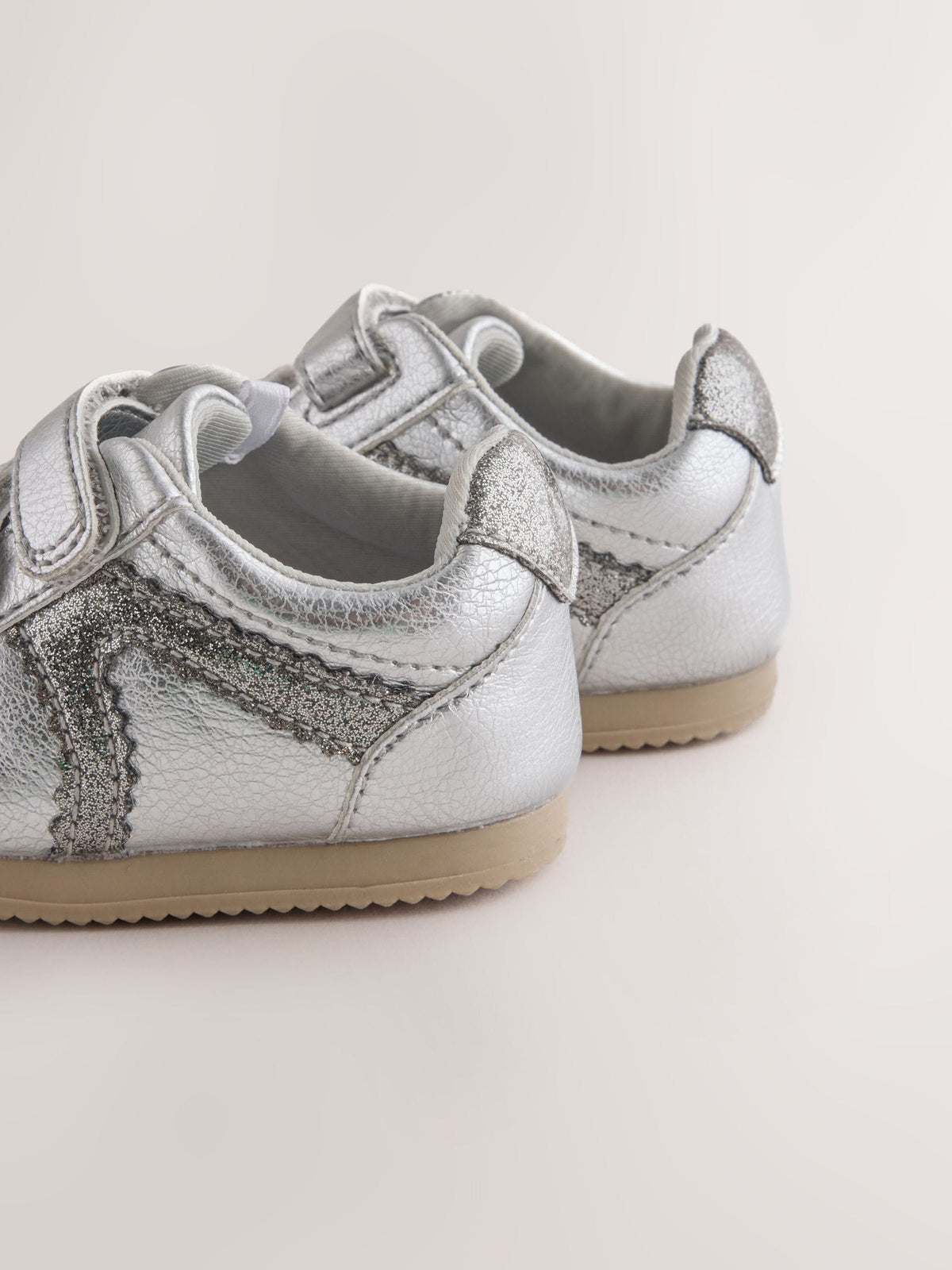 Dsiney Kidz - Silver Metallic Baby Touch Fastening Trainers image 4