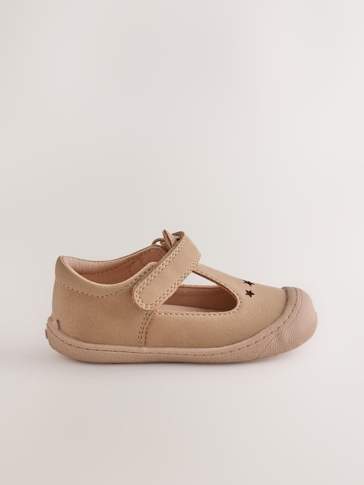 Dsiney Kidz - Tan Brown Wide Fit (G) Crawler T-Bar Shoes image 2