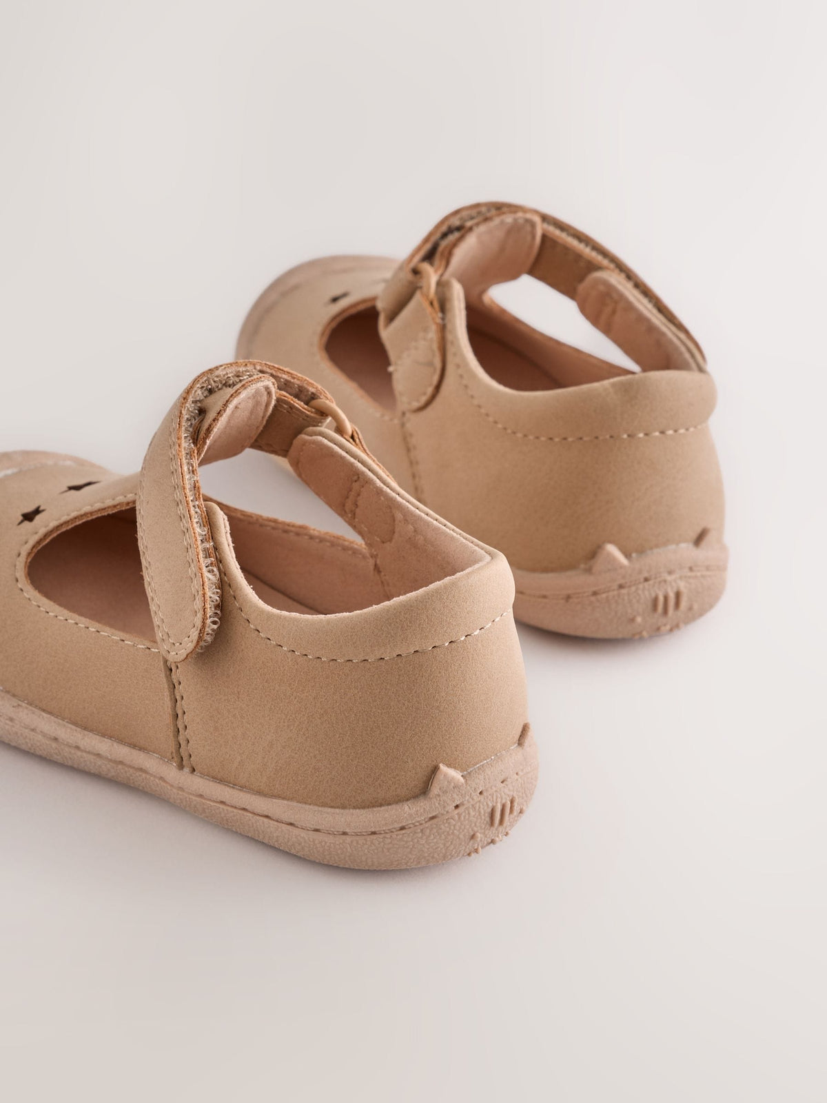 Dsiney Kidz - Tan Brown Wide Fit (G) Crawler T-Bar Shoes image 4