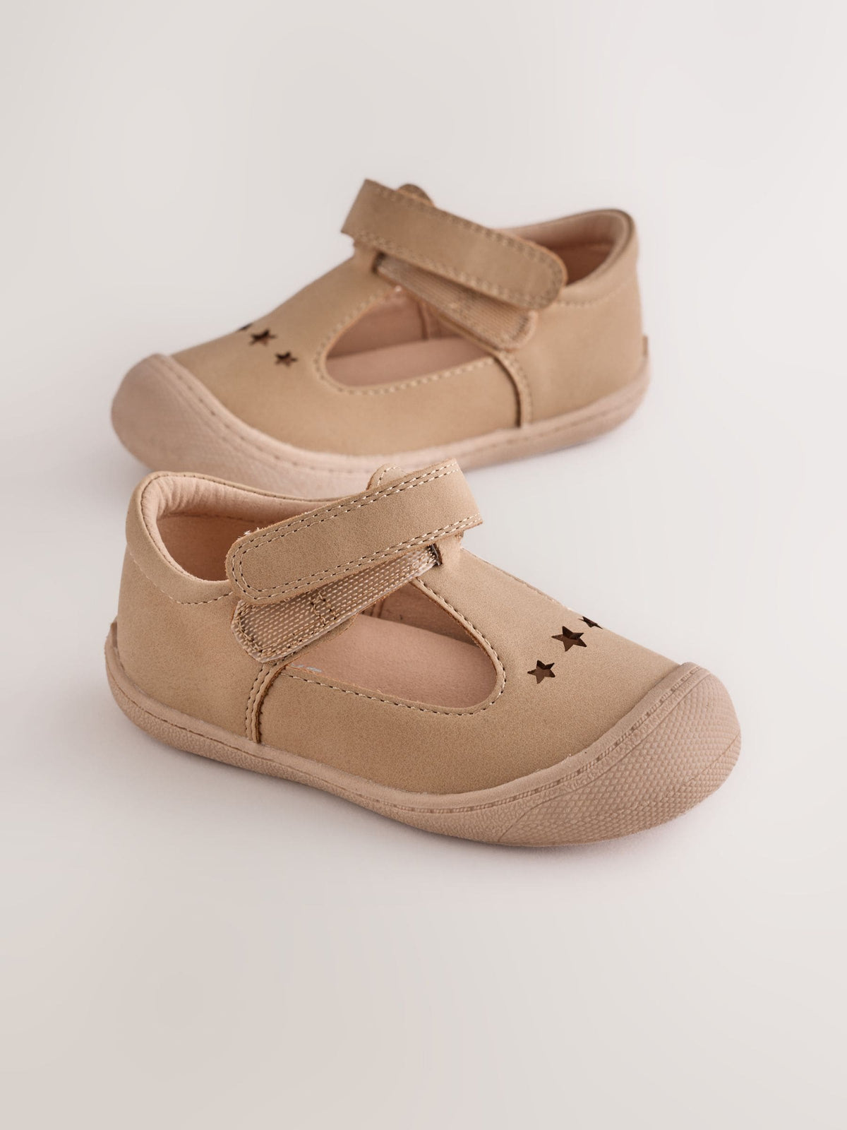 Dsiney Kidz - Tan Brown Wide Fit (G) Crawler T-Bar Shoes image 5