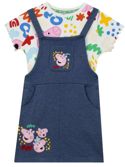 Character Blue Peppa Pig T-Shirt And Pinafore Set image 1