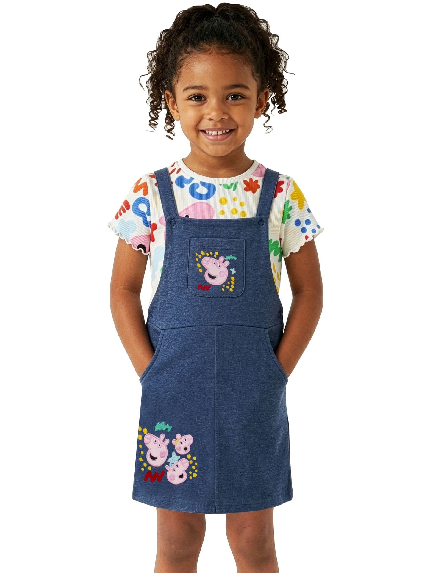 Character Blue Peppa Pig T-Shirt And Pinafore Set image 6