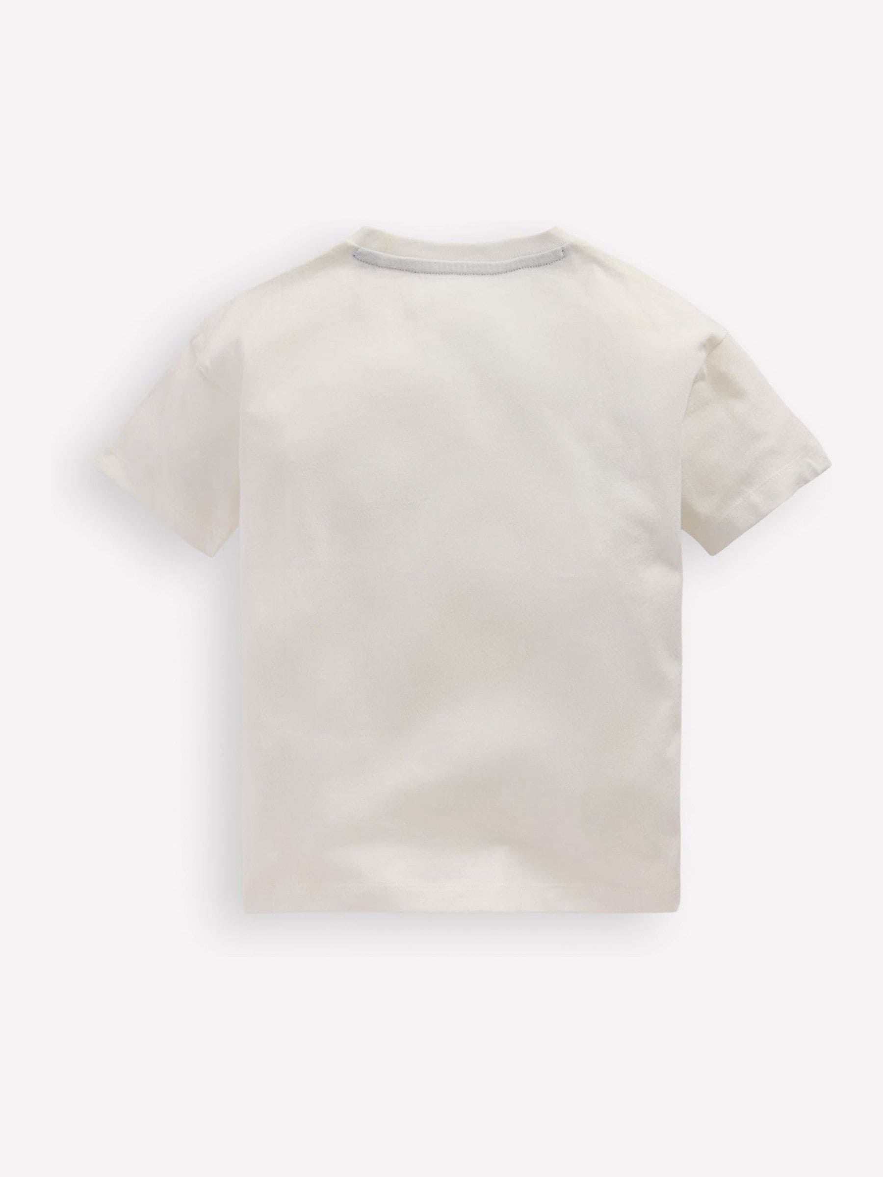 Boden Cream Short Sleeve Badge T-Shirt image 2