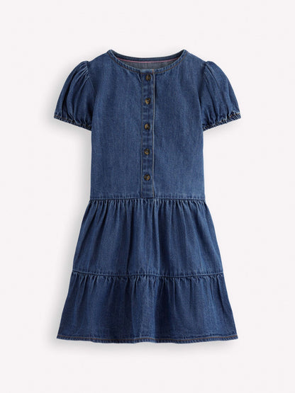Boden Blue Tiered Shirt Dress image 1
