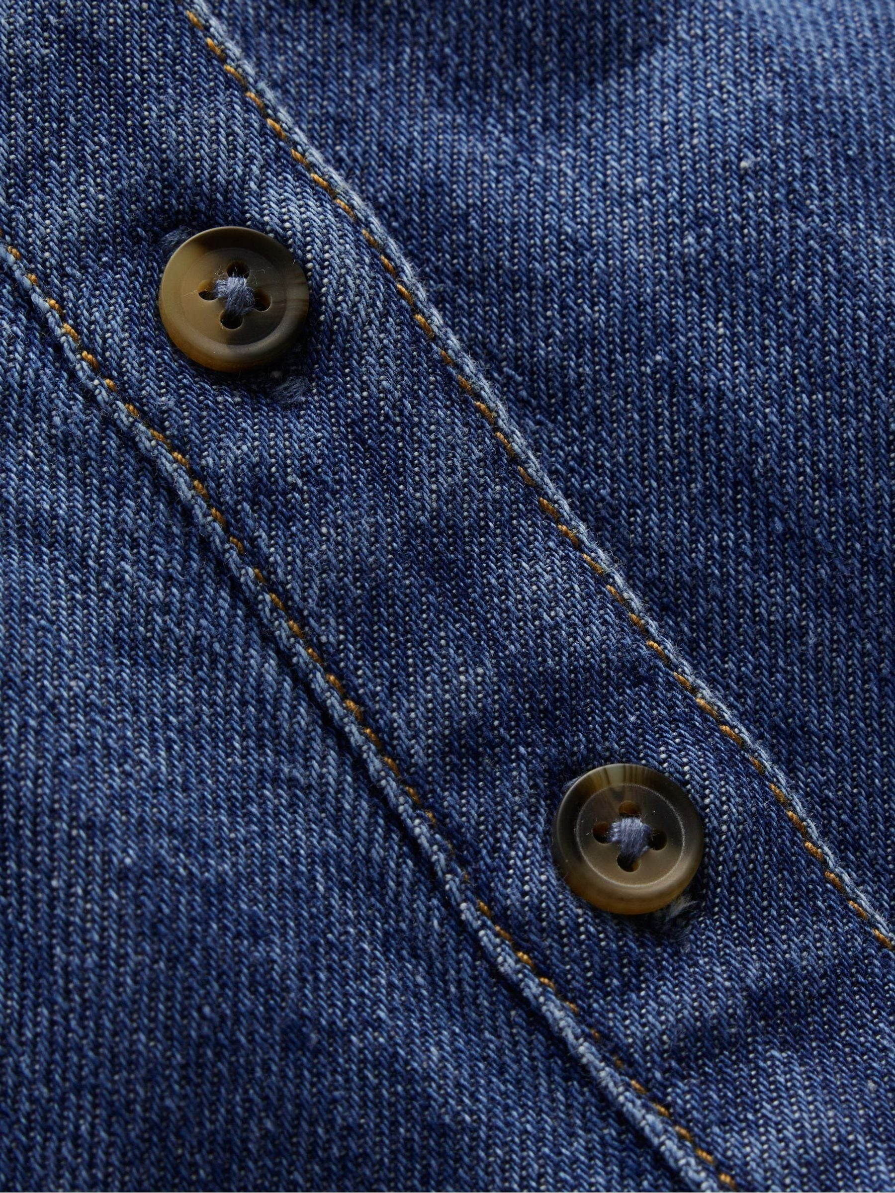 Boden Blue Tiered Shirt Dress image 3