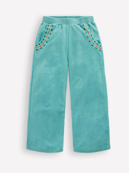Boden Blue Straight Towelling Trousers image 1