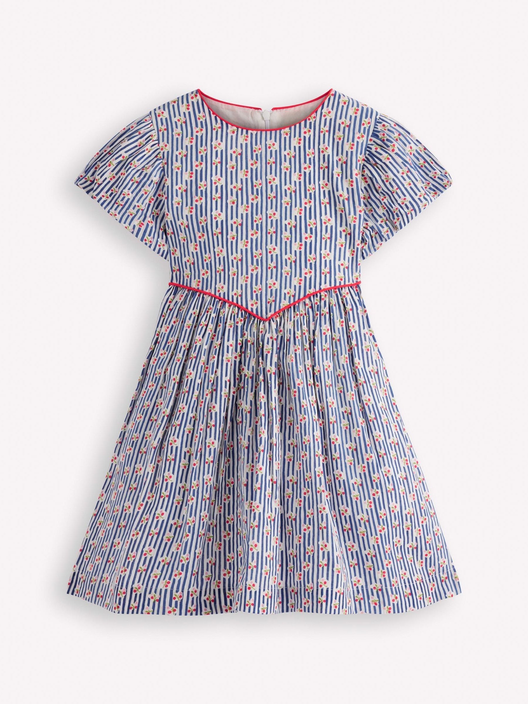 Boden Blue V-Shaped Waist Woven Dress image 1