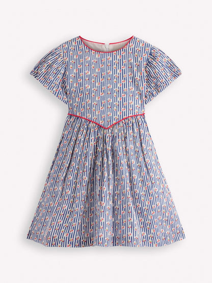 Boden Blue V-Shaped Waist Woven Dress image 1