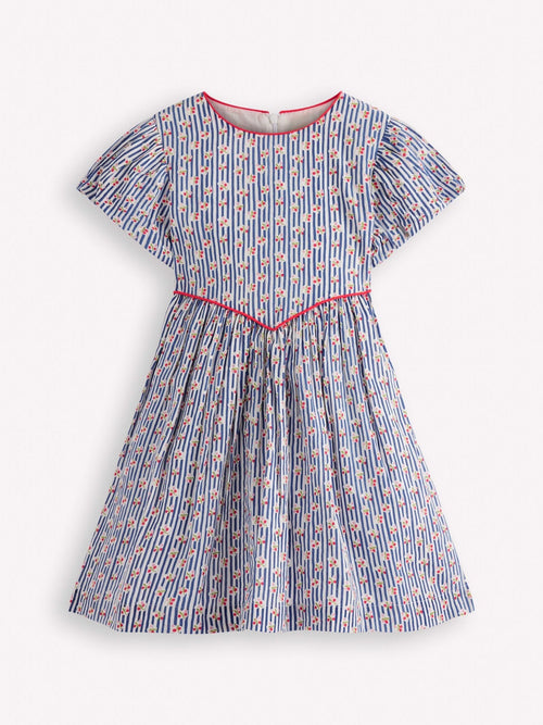 Boden Blue V-Shaped Waist Woven Dress image 1