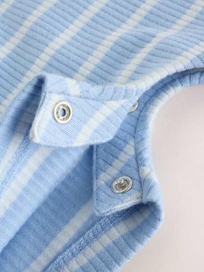 Blue 'Little Brother' Jersey Baby Romper - image 4