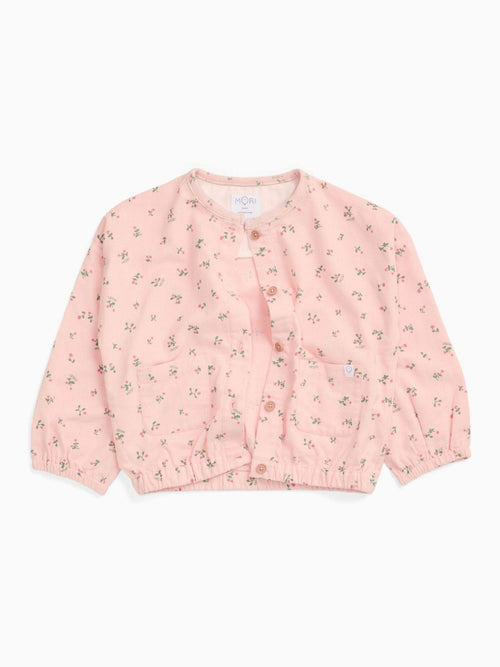 Dsiney Kidz - MORI Pink Frilled Soft Cotton Corduroy Jacket image 1