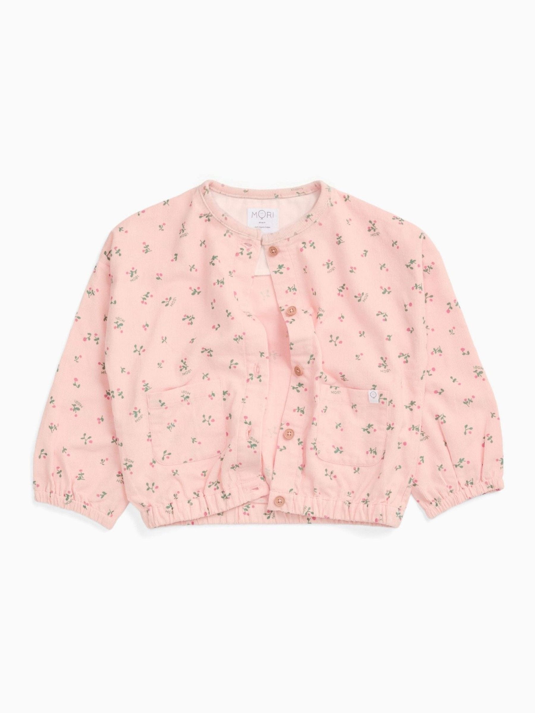 Dsiney Kidz - MORI Pink Frilled Soft Cotton Corduroy Jacket image 1