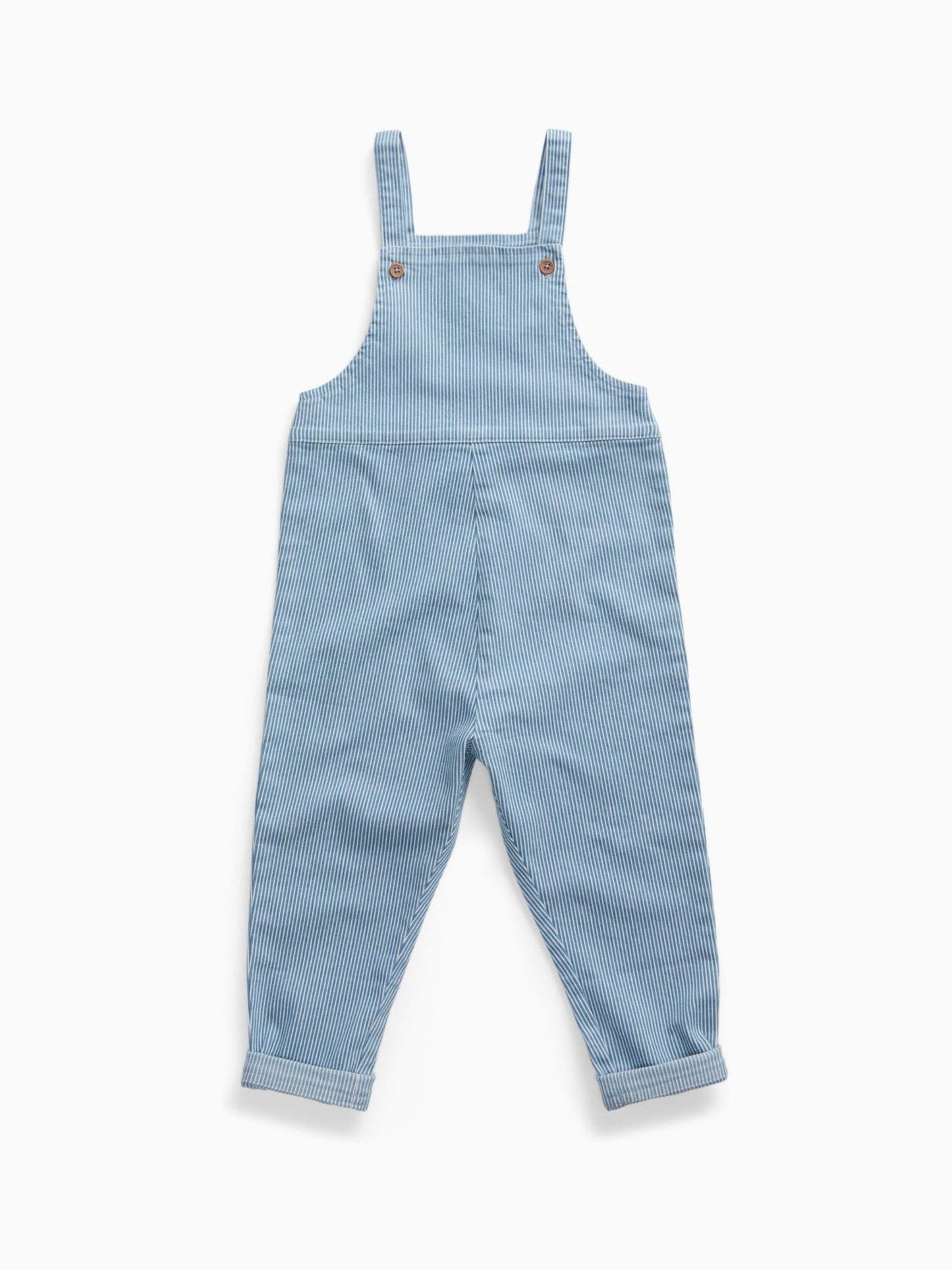 MORI Blue Soft Stripe Denim Dungarees image 1