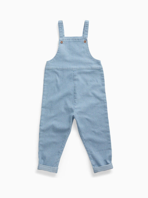 Dsiney Kidz - MORI Blue Soft Stripe Denim Dungarees image 1