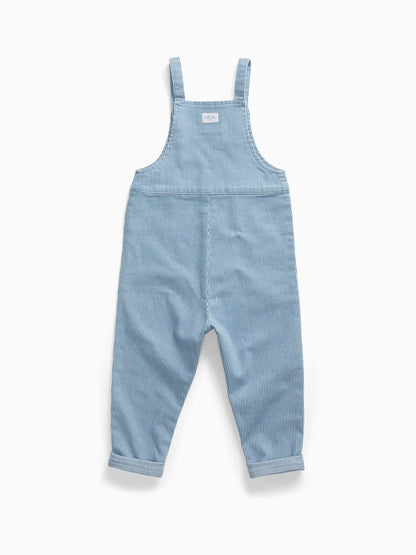 MORI Blue Soft Stripe Denim Dungarees image 2