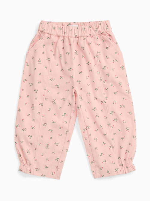 MORI Pink Frilled Soft Cotton Corduroy Trousers image 1