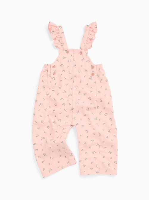 MORI Pink Frilled Soft Cotton Corduroy Dungarees image 1