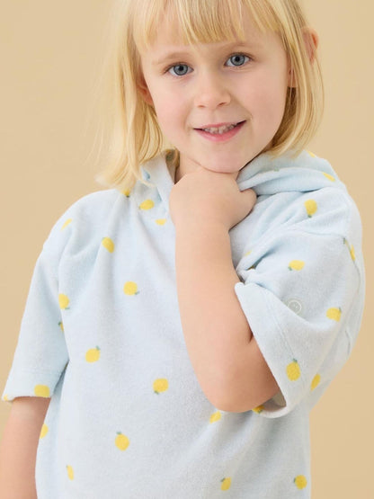 Dsiney Kidz - MORI Blue Lemon Print Soft Toweling Beach Hoodie image 1