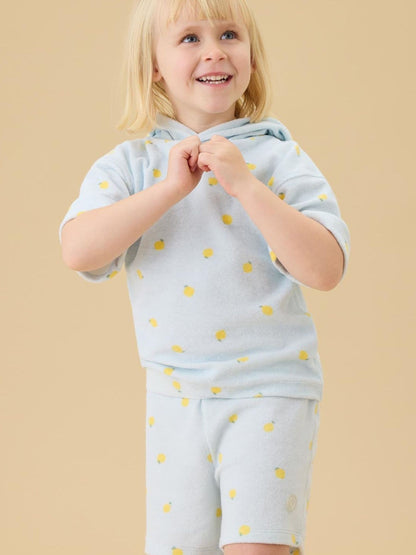 Dsiney Kidz - MORI Blue Lemon Print Soft Toweling Beach Hoodie image 2