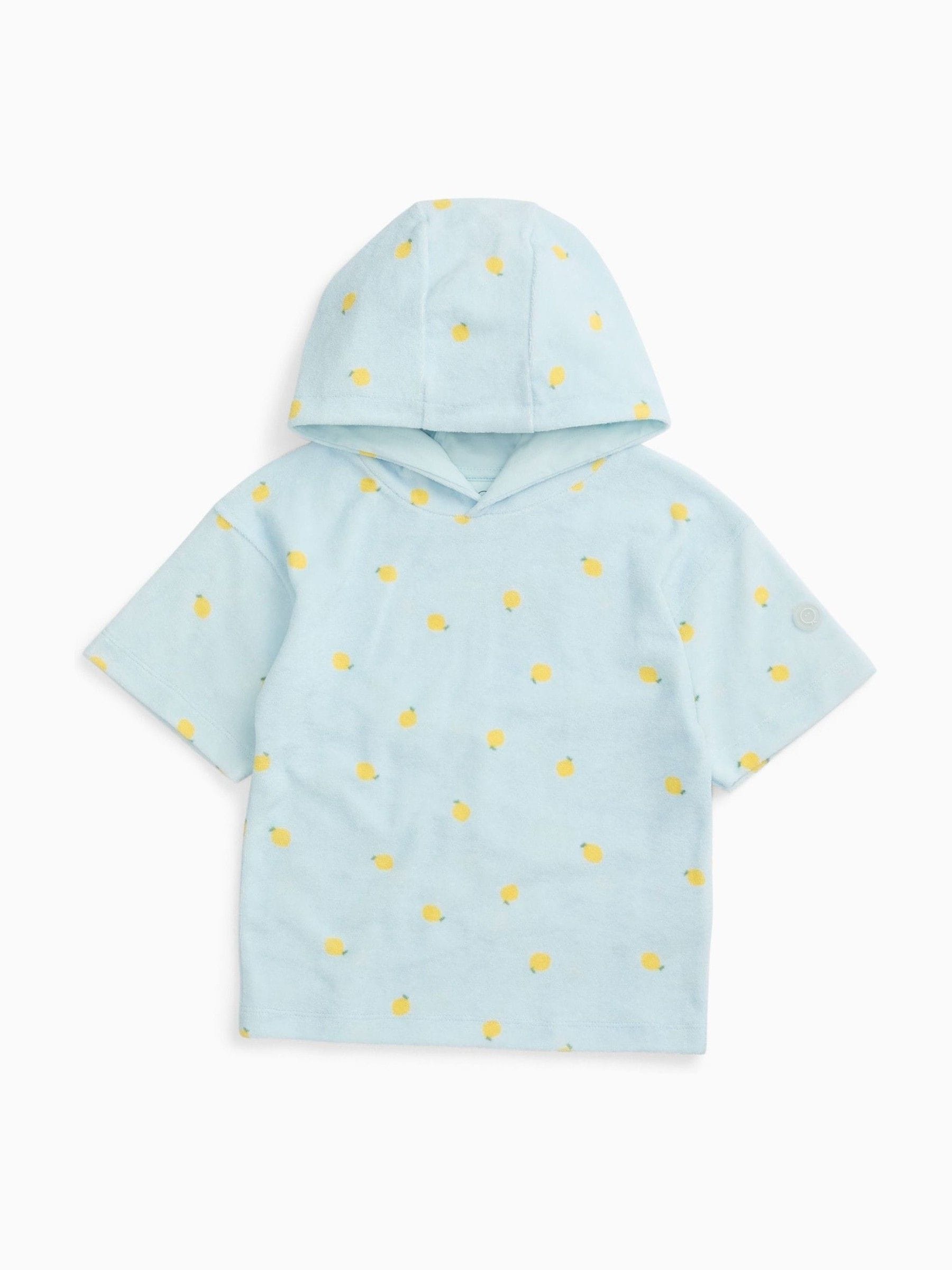 Dsiney Kidz - MORI Blue Lemon Print Soft Toweling Beach Hoodie image 3