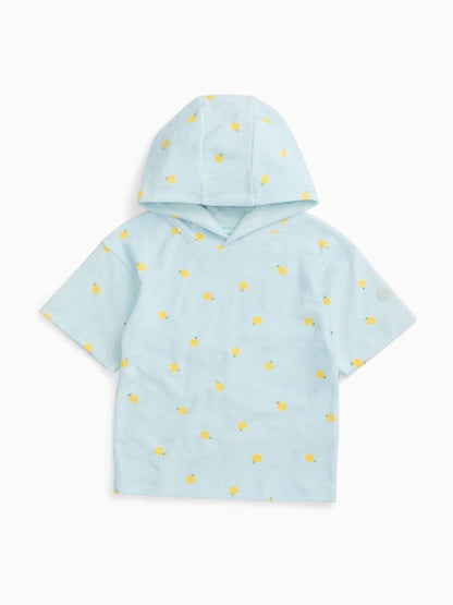 Dsiney Kidz - MORI Blue Lemon Print Soft Toweling Beach Hoodie image 3