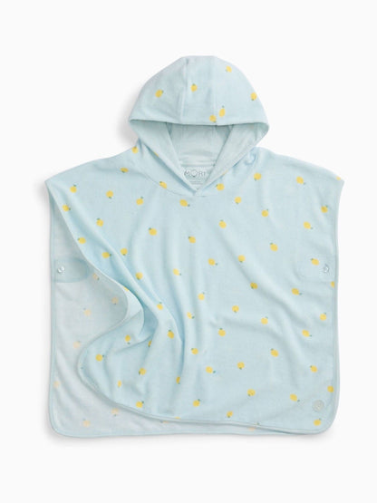 MORI Blue Lemon Print Soft Bath Poncho Towel image 2