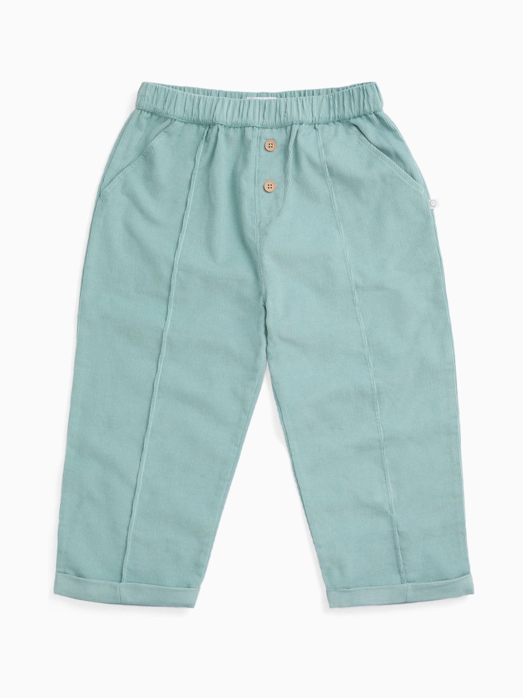MORI Green Soft Cotton Corduroy Trousers image 2