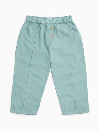 MORI Green Soft Cotton Corduroy Trousers image 2