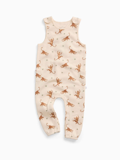 MORI Cream Monkey Supersoft Dungarees image 1