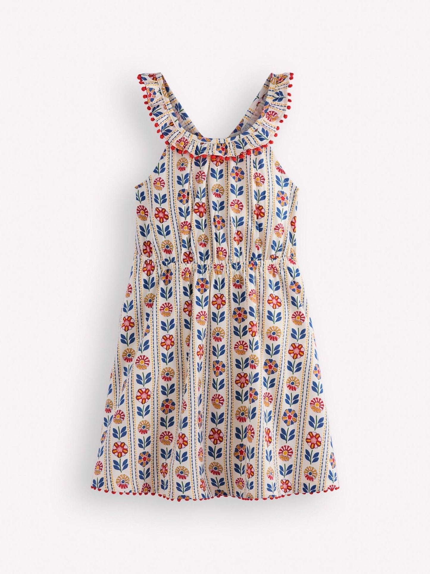 Boden Cream Ruffle Neck Halter Dress image 1