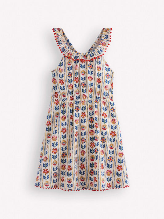 Boden Cream Ruffle Neck Halter Dress image 1